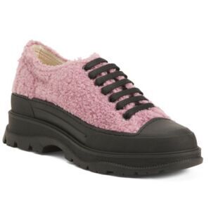 INTENTIONALLY BLANK Lace Up Sherpa Lug Sole OC Sneakers Low Tops Lilac 38 NIB